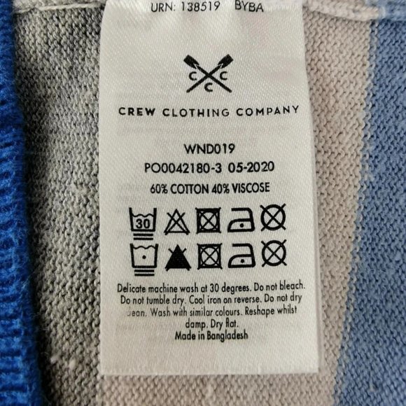 CREW CLOTHING 10 Multicoloured Striped Crew Neck Jumper Casual Long Sleeve - Picture 5 of 5